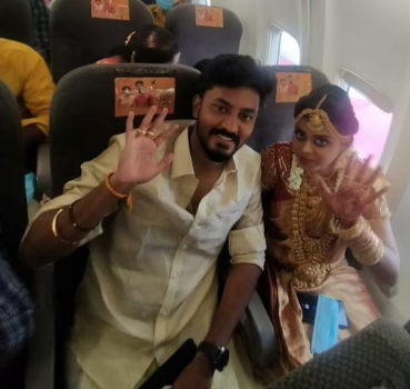 عکس / عروسی هوایی در هند با ۱۶۰ مهمان