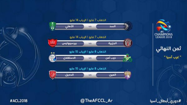 برنامه کامل مرحله یک هشتم نهایی لیگ قهرمانان آسیا/ پرسپولیس به امارات می‌رود، استقلال به اصفهان