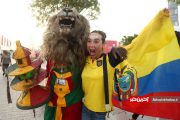 شمایل جالب هواداران سنگال و اکوادور در ورزشگاه قطر