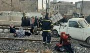 تصاویر/برخورد قطار با وانت در ورامین ۵ مصدوم و ۱ کشته بر جای گذاشت