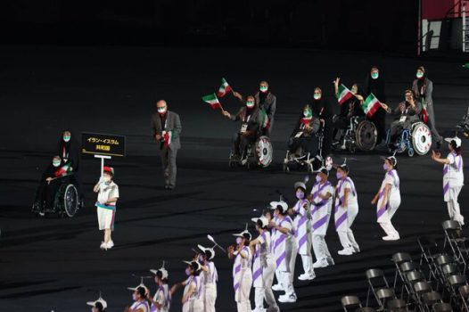 رژه کاروان ایران در افتتاحیه پارالمپیک توکیو